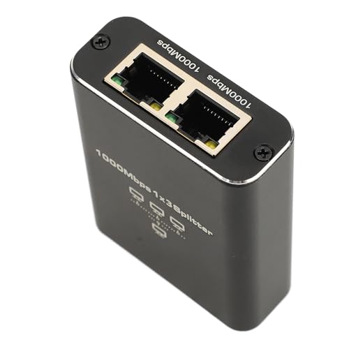 Laptop Network Adapters 1000Mbps with USB Power Cable RJ45 Splitter for Cat5 5e 6 7 8 Cable LAN Splitter for Sharing Network Connection Gigabit Ethernet Splitter 1 to 2 High Speed