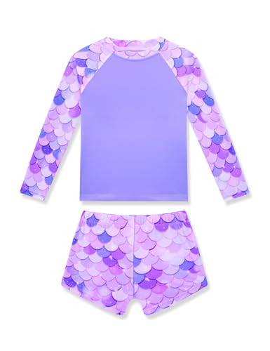 Image of Girls Rash Guard Swimsuit Two Piece Long Sleeve Bathing Suits