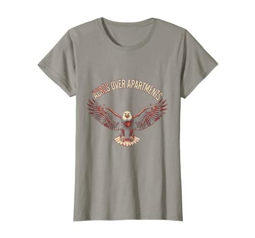Acres Over Apartments Rural Country Living Design T-Shirt, Women, Slate Grey, Large