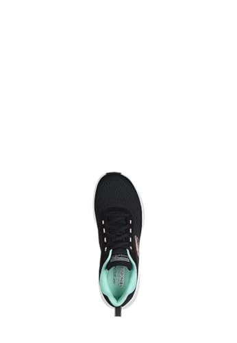 Image of Skechers Women's Skech-Air Meta Aired Out Comfort Shoes, Black Mesh Aqua Lavender Trim, 6 US