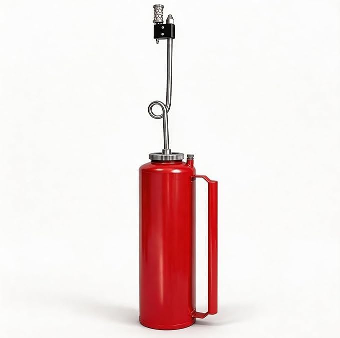 Heavy Duty Drip Torch 15 Gauge Aluminum Double-Bottom Canister with Safety Check Valve & Fuel Trap, Big Mouth Easy Fill, Oil-Resistant Gaskets for Forestry & Controlled Burning