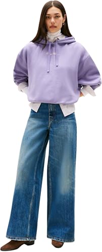 Tommy Hilfiger Damen Hoodie Classic Script Fleece mit Kapuze, Violett (Lavender Ash), XXS – Ansicht 4