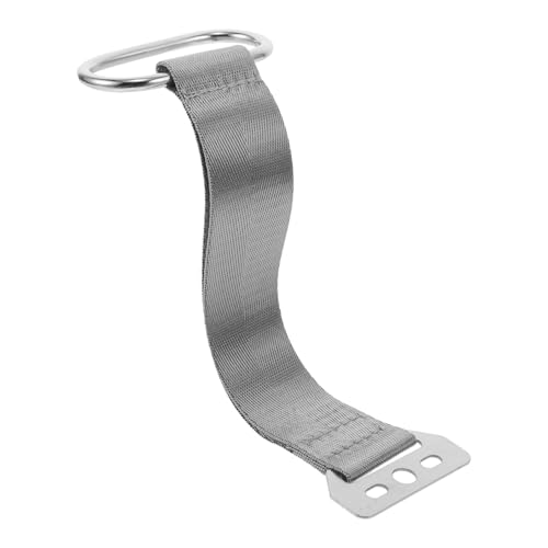 Veemoon Correa de Elevación para Cama de Almacenamiento 24 Cm de Poliéster Gris con Anilla, Correa Resistente para Tirar Tapa Cama Otomana, Compatible con Marcos de Madera y Metal, Uso