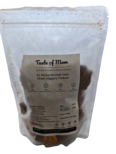 Image of Taste of MOM Thekua Traditional Bihar Sweet Snack | Jaggery & A2 Bilona Desi Ghee Indian Mithai | Classic Regional Recipe | Family Pack 425g | Traditional Indian Sweet Treat