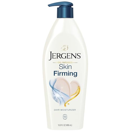 Jergens Skin Firming Body Lotion for Dry to Extra Dry Skin, Skin Tightening Cream with Collagen and Elastin, Dermatologist Tested, Hydralucence Blend Formula, 16.8 Oz
