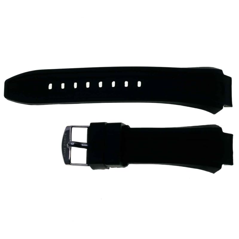 C-GAR-20204 Correa de Reloj Compatible con Time Force TF-4144B/TF-4180B Silicona Negro