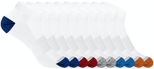 U.S. Polo Assn. 10 Pair Boy's Athletic Performance Socks - Low Cut Moisture Control & Breathable Cushion Socks - Ultra-Soft Ankle Socks, WHITE 7268 (Shoe Size 4-11)