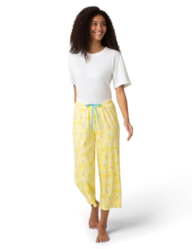 Image of HUE Women's Summer Vacation Pajama Separates, Soft, Whimsical Print Pjs with Tropical Beach Themes, Flip Flops, Cocktails