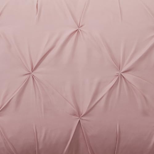 7 Piece Comforter Set Bed in a Bag Ombre Pintuck Design All Season Soft Down Alternative Bedding Comforter Set & Luxurious Matching Bed Sheets & Pillow Shams, Ombre Pintuck Blush, Full
