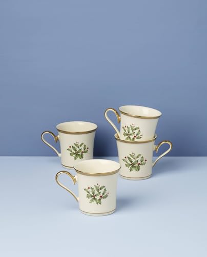 Image of Lenox Holiday Christmas Porcelain Mug Set for 4, 12oz