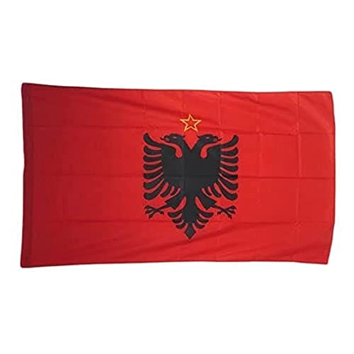 AZ FLAG, People's Socialist Republic of Albania 1946-1992 Flag, 2x3 Ft, albanian Banner with Sleeve, 100% Polyester
