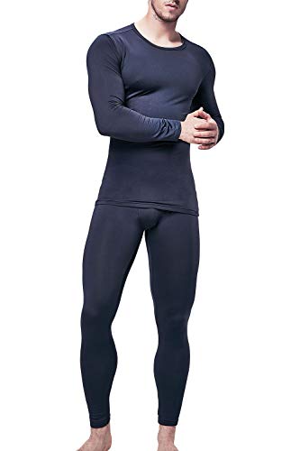 DEVOPS Men's Thermal Wintergear Heat-Chain Microfiber Fleece Underwear Baselayer Top & Bottom