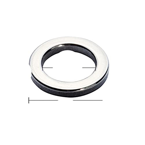YJBEAPT Anel sólido de pesca anel de pesca de aço inoxidável 304 acessórios para iscas anel de Jigging de metal resistente - JR0