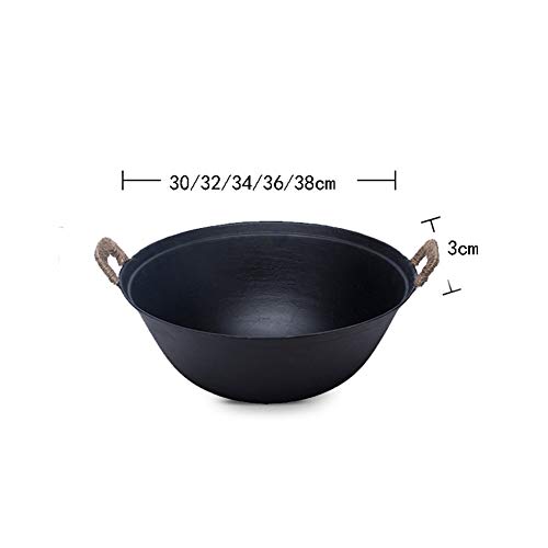 Wok sin tapa antiadherente de hierro 36 cm negro miniatura 6