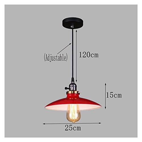 Lámpara de techo de hierro estilo Edison E27 roja para iluminación de patios 5