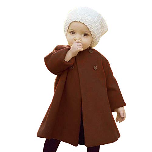Image of XFGLCK Toddler Baby Girls Coats Cloak Button Jacket Outerwear Fall Winter Clothes