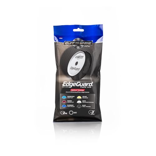 Image of Buff and Shine - EdgeGuard Foam Buffing Pads - Black - 3 inch Finishing Pad - Pack of 2