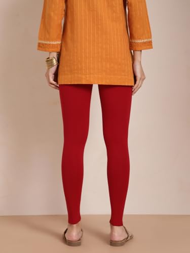 Image of TWIN BIRDS Super Stretchable Cotton Elasthane Fabric Ankle Length Leggings for Women