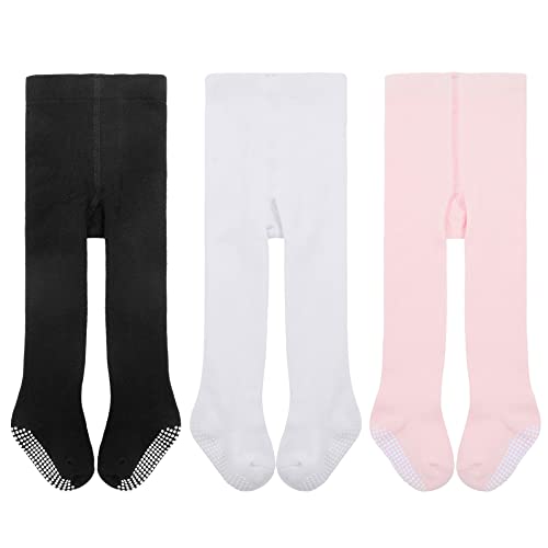 Image of American Trends Baby Tights Non Slip Skid Baby Girl Tight Toddler Stocking Pants Cable Knit Infant Leggings