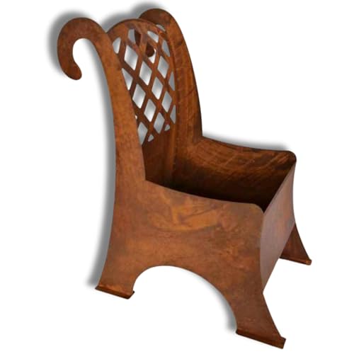 Rostikal Edelrost Stuhl zum Bepflanzen – wetterfeste Vintage Deko...
