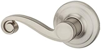 Kwikset Lido Dummy Door Handle, Single Sided Lever for Closets, French Double Doors, and Pantry, Satin Nickel Non-Turning Left Handed Interior Push/Pull Lever, with Microban Protection image 3