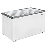 Freezer Expositor Horizontal Tampa de Vidro Eos 320 Litros Dupla Ação EEH400XX 110v