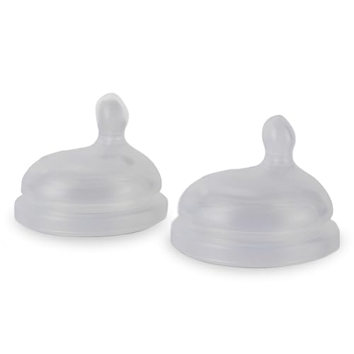 Image of MILK & WATER Anti-Colic Nipples, Set of 2 - Slow Flow (0+ Months) Super Latch Nipple Pack - Mimics Natural Feeding for Easy Transition from Breast to Bottle - BPA-Free, Soft Silicone