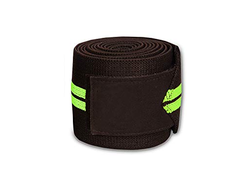 Image of Weight Lifting Knee Wraps Heavy Duty Elastic Compression Support for Squats Gym Power Lifting Olympic Lifting Workout Cross Training and Cross fit - Pack of 1 (Green)