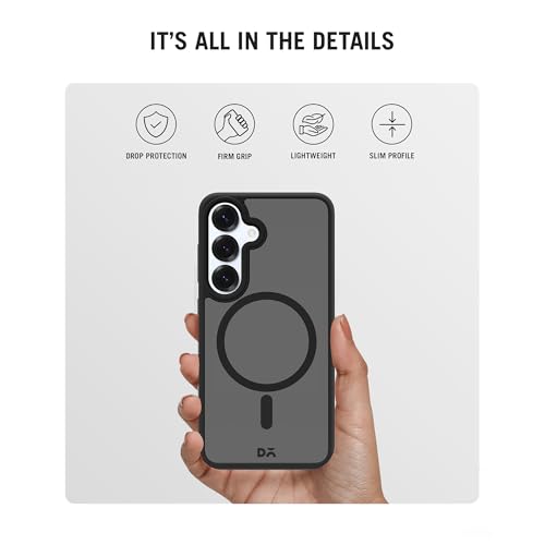 Image of DailyObjects Case for Samsung Galaxy S25 Plus, Drop Protection Polycarbonate Black Nimbus Matte Slim Shockproof Back Cover