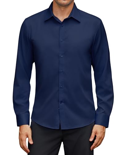 siliteelon Business Hemd Herren Langarm Casual Business Freizeithemd Baumwolle Regular Fit Hemden Konzert Büro Arbeit Anzughemd Marineblau M siliteelon Business Hemd Herren Langarm Casual Business Freizeithemd Baumwolle Regular Fit Hemden Konzert Büro Arbeit Anzughemd Marineblau M