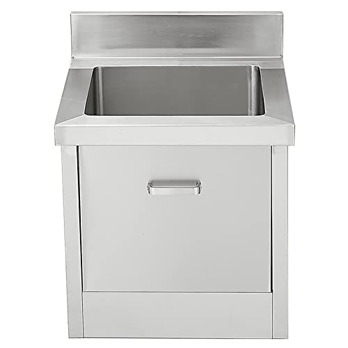 Évier de nettoyage de sol commercial en inox 304 avec cuve profonde
