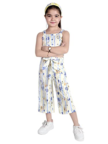 Image of Naughty Ninos Girls Multi Coloured Striped Top with Palazzos