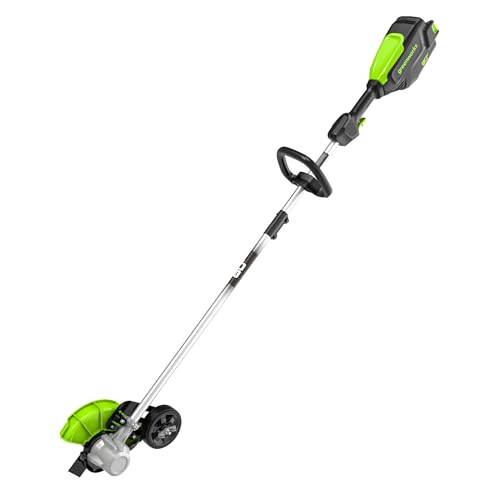 Greenworks 80V All-Terrain Brushless Edger, 8" Steel Blade, 2.25" Pro Depth & Tool-Free Adjust, 27cc Gas Power Equivalent, Battery and Charger Not Included by Greenworks - Used condition - US$184.91