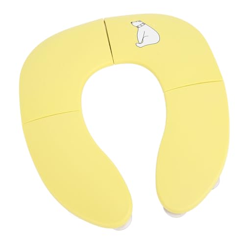 Foldable Baby Travel Toilet Seat Non Slip Suction Cup Design Portable Toddler Travel Potty Mat for Outdoor Travel (Yellow)