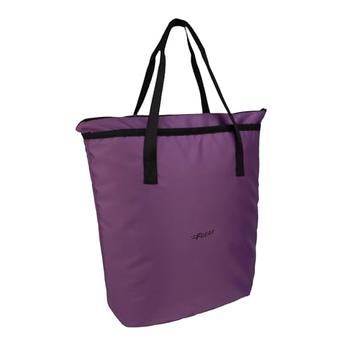 Image of F Gear Flex Purple Tote Bag for Women|Handbag with 1 Spacious Compartment & Inside 2 Pockets|Zip Closure, Premium Finish|Lightweight & Durable|Shopping, Stylish Office, Travel, College Tote