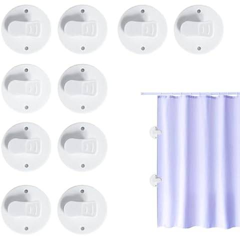 Zasvec Self-Adhesive Shower Curtain Clips Pack Cover