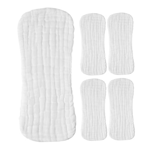 TEHAUX Pañales de Algodón Lavables para Recién Nacidos Absorbentes y Transpirables Tamaño Pequeño 35X15 CM 5 Unidades Reutilizables para Bebés 0-3 Meses Ideales para Uso Diario y
