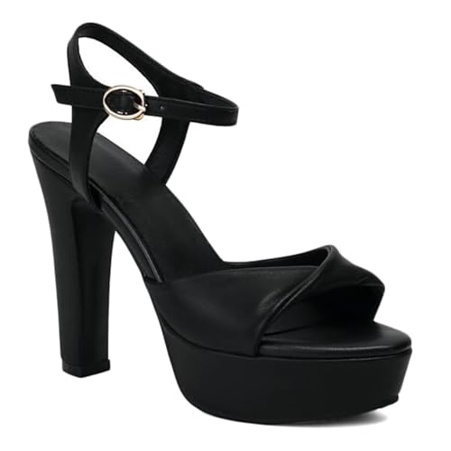 HNVAVQ Women’s Twist Knot Platform Sandals Open Toe Chunky Heel