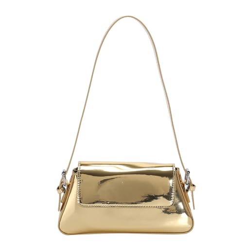 YingStar Bolsos Pequeños Mujer Piel Bolso de Hombro Verano 2024 Bolso Bandolera Pequeña Bolsa Mujer Cuero Bolso Movil Y2k Bolso de Mano Dorado Bolso Para Fiesta Ceremonia Boda Moda Trabajo