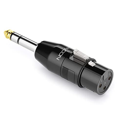 DeleyCON Adaptador XLR a Jack estéreo 6,3 mm hembra TRS 6,35 mm 3 pines micrófono altavoz mezclador instrumento estudio