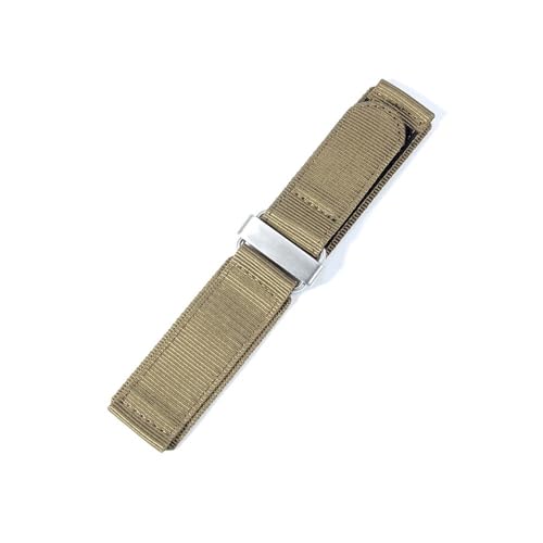 YSABVCP Fit For Panerai Nylon Watch Strap Bell Ross Convenient Hook And Loop Fastener BR 22 24mm Needle Buckle Anti-Allergy Watchband(Khaki-Steel,24mm)