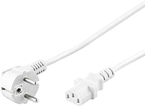 PremiumCord Netzkabel 230V 0,5 m, Stromkabel mit Schutzkontakt gewinkelt auf Kaltgerätebuchse ...