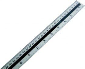 One Metre metal ruler with metric and imperial scale