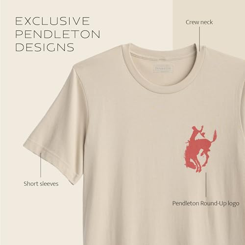 Image of Pendleton Men's Graphic T-Shirt, 100% Cotton Short Sleeve Tee, Soft Water-Based Print Casual Shirt, Crew Neck