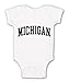 Wild Bobby State of Michigan College Style Black Fashion Baby Creeper Boys Girls Infant Bodysuit, White, 6M