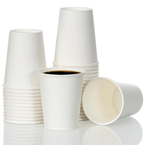 pafnisoin Pappbecher 50 Stück Papierbecher 400ml Kaffeebecher Party Becher Trinkbecher Kaffebecher Pappe