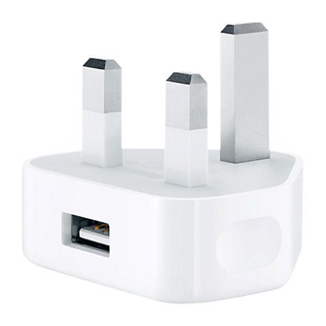 Ameego UK USB Wall 3 Pin Power Mains Plug Charger Adapter Cable Compatible with Mobile Phones iPhone 5 5S 6G 6 Plus iPod Touch 4 5 iPod Nano Samsung Galaxy S2 S3 S4 S5 S6 HTC Sony (WHITE)