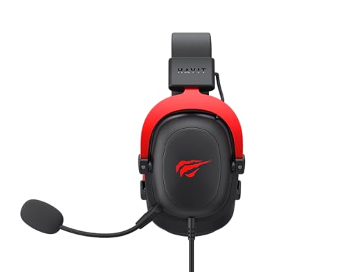 Headphone Fone de Ouvido Havit H2002d Black Red, Gamer, com Microfone Destacável, Falante 53mm, Plug 3, 5mm: compatível com X