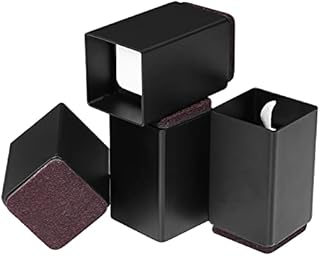 GAGUIUP Furniture Risers 2 inch, Bed Risers Black 5cm, Bed Raisers 4-Pack Square, Chair Raisers Sofa Table Riser Adds 2 inch, Desk Risers Supports 20,000 lbs, Self-Adhesive Heavy Duty Table Extender