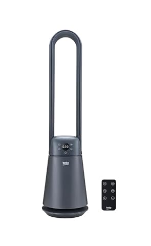 Beko EBA5000B wentylator bezłopatkowy, 37 W, 20 prędkości, wyświetlacz LED, timer 8 h, pilot zdalnego sterowania, czarny